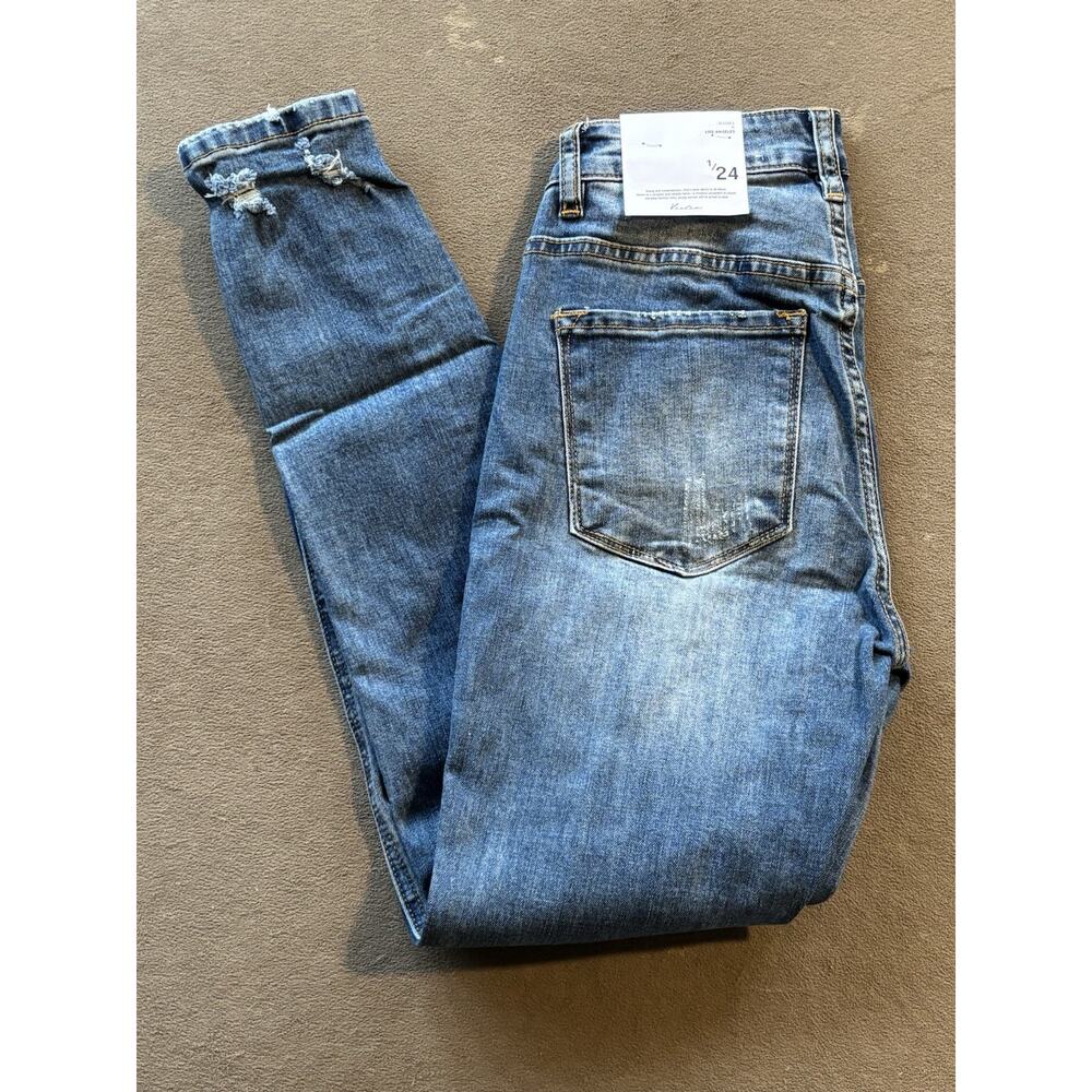 KanCan Distressed Denim Blue Jeans Size 1/24 New With Tags - Picture 2 of 12